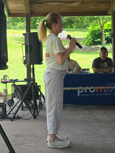 Local candidate (Missi Hesketh for MO-07) speaks at Together We Win rally